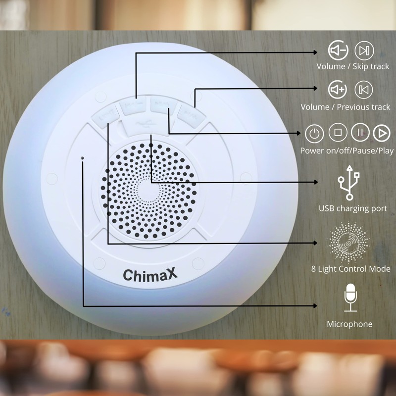 ChimaX Bluetooth Speaker, Portable Wireless Colourful Speakers, 8 RGB Light