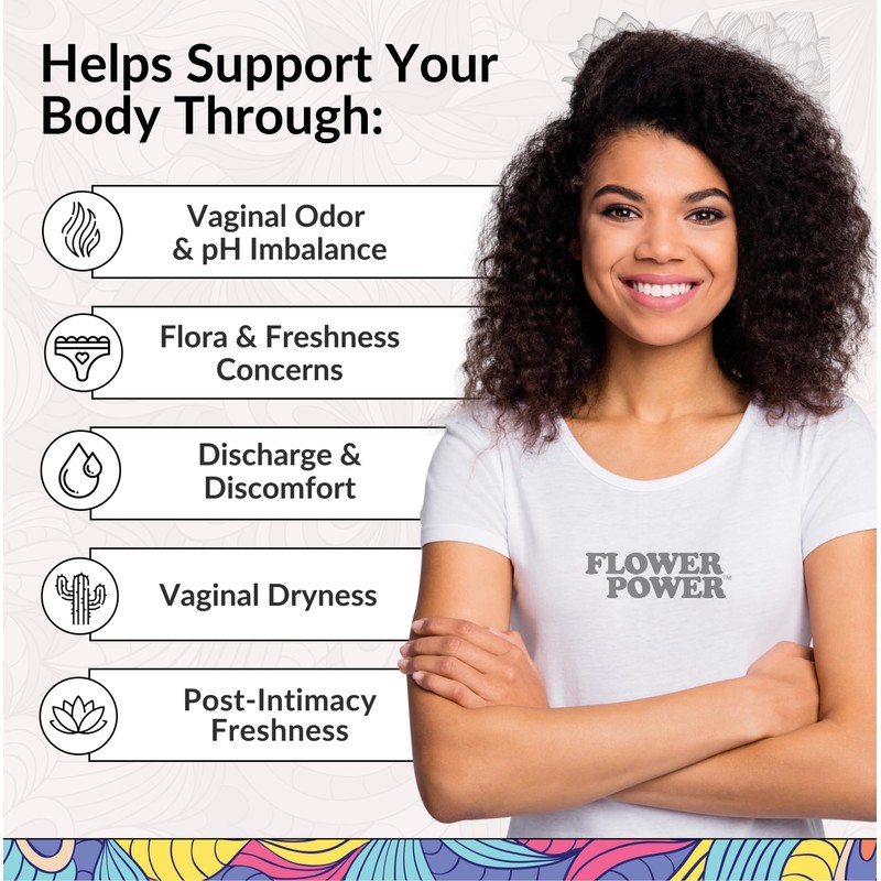 Flower Power Boric Acid Suppositories for Women - 30 Capsules