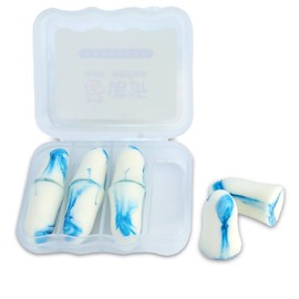 Ear Plugs for Sleep, Reusable Noise Cancelling Ear Plugs, Soft Foam Earplugs for Sleeping Snoring Blocking, Comfortable Sleep Earbuds Painless & Washable, Ergonomic Design (4 Pairs, Blue)