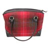 Wild Scottish Deerskin Designer Leather Red Tartan Check Harris Tweed