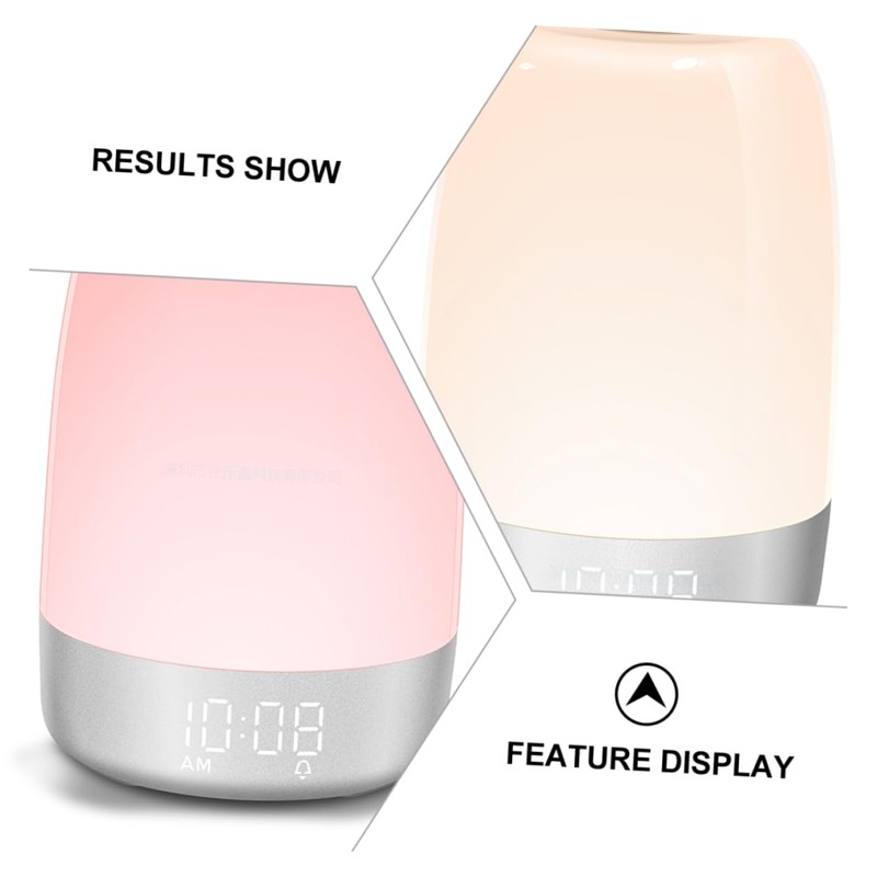 Alipis Timed Led Alarm Clock Light Wake up Night Lamp