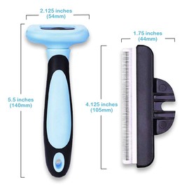 Pets First Professional Pet Brush - Grooming & Deshedding Tool for Cats & Dogs - Reduces Shedding, Dead Hair, Tangles - Detachable Stainless Steel Comb for Easy Cleaning - Soft Anti-Slip Handle