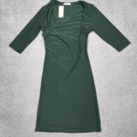 Jon & Anna Dress Womens Small 3/4 Sleeve Wrap Top Bodycon Green Knee Length