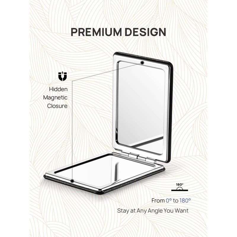 OMIRO 1X/3X Magnifying Mirror, Unique Painting Compact Mirror with Classical