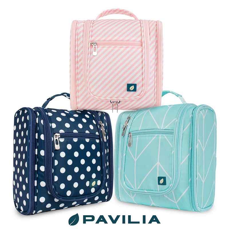 PAVILIA Hanging Toiletry Bag for Women Men Cosmetic Makeup Organizer