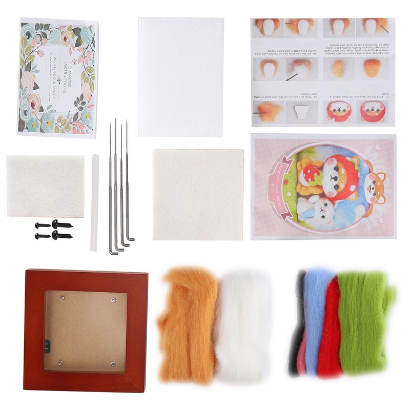 Needle Felting Kit Photo Frame Wool Felting Supplies Animal Plush
