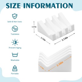 Coipdfty Self Draining Soap Dish Holder,Silicone Soap Dish,for Bathroom,Kitchen, Sponges，Can Extend Soap Life，Keep Soap Bars Dry and Easy Cleaning (2, White)