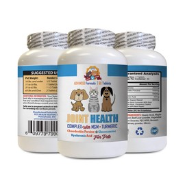 pet Joint Supplement for Dogs - Pets Turmeric Joint Health Complex - with MSM - Dogs and Cats - Hip AID - Dog glucosamine tumeric - 1 Bottle (60 Tablets)