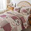 SLPR Country Roses Patchwork Cotton Pieced Quilt Set - King