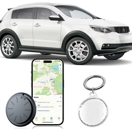 Hongtop H GPS Tracker for Vehicles, 1PCS Mini Hidden Vehicles Tracker with Waterproof Case, Work with Find My (iOS Only), No Monthly Fee Car GPS Tracker (White)