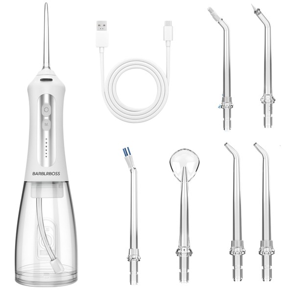 Barberboss Oral Irrigator, Electric Tooth Flosser, 5-Mode Water Flosser for