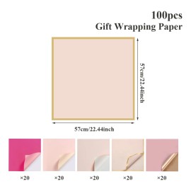 100 Hojas De Papel Coreano De Regalo De Flores Mate Para Ramos Bouquet Floral Decoración De Boda fiesta cumpleaños Baby Shower Decoración De San Valentín Día De La Madre Día Festivo