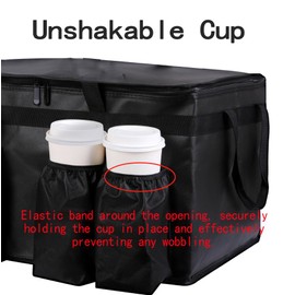 musbus catering bag for doordash 22x14x13 hot boxes Insulated Food Delivery Bag with Cup Holders/Drink Carriers Premium XXL, Great for Beverages, Grocery, Pizza, Commercial Quality Hot and Cold