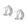 LeCalla 925 Sterling Silver Omega Back Earrings Antique Crossover Textured
