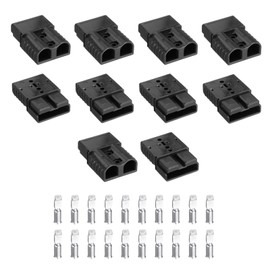 MECCANIXITY Battery Power Connector,50A 6AWG 8AWG 10AWG 12AWG Wire Harness Plug Kit Battery Quick Connect/Disconnect Jumper Cable Plug Connectors for Winch Auto Car Trailer Driver,Black,10Set