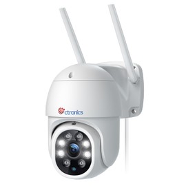 2.5K 4MP Outdoor WiFi Surveillance Camera, 2560 x 1440P ctronics PTZ 2.4/5GHz Dual Band WiFi IP Camera Outdoor with Automatic Tracking, Person Detection, 355°/90° Swivel, Coloured Night Vision, IP66