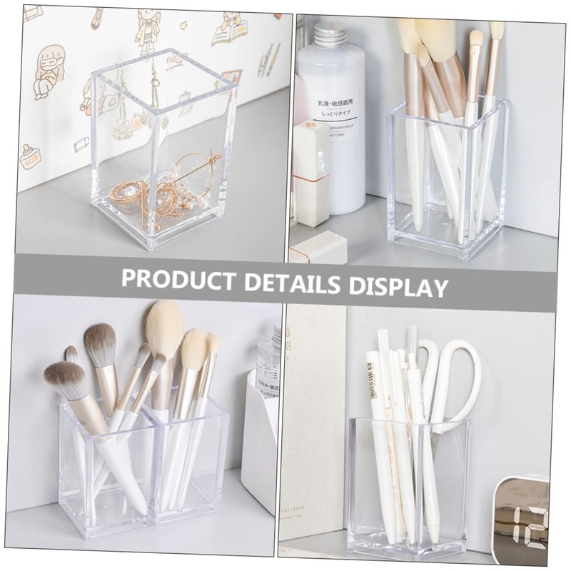 Operitacx 2pcs Box Acrylic Storage Clear Makeup Brush Organizer Clear