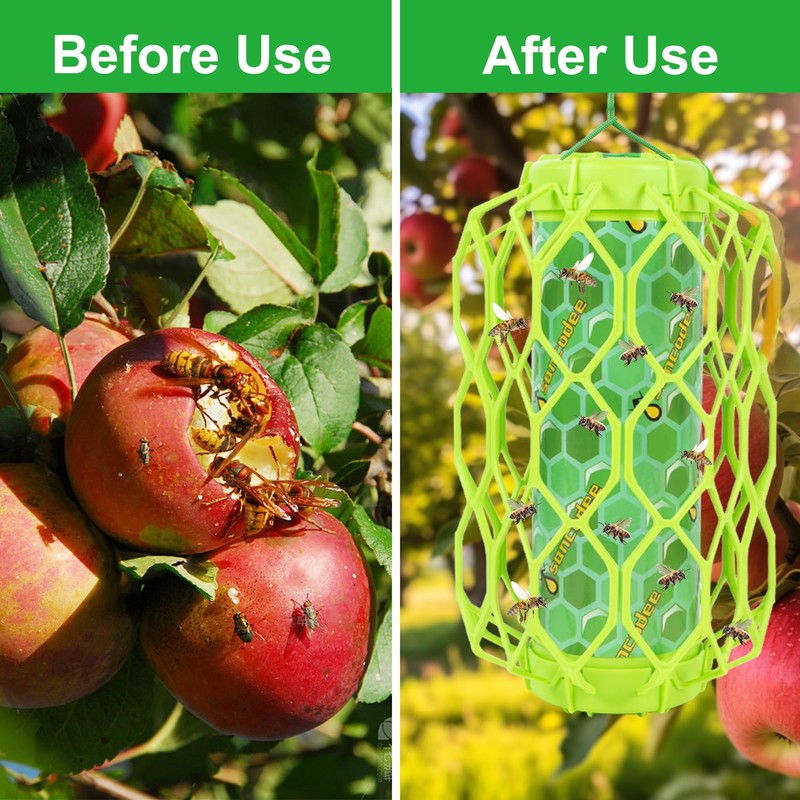 Sancodee 2 Pack Upgraded Wasp Trap Outdoor Hanging, Carpenter Bee