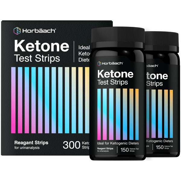 Ketone Test Strips | 300 Count | Urine Reagant Strips for Urinalysis | 2 Pack | by Horbaach