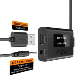 FitDVR Dash Cam Power Adapter (12pin), Compatible with Toyota Tacoma Camry Corolla RAV4 and Lexus and More, LED Display, Built-in USB Power Source, Easy Install, Plug and Play, 5V 12V Output, D3-010