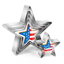 Star Cookie Cutter Set - Gtmkina 5 Pieces Mini Star Shaped Biscuit Cutter Set, Stainless Steel Small Cookie Cutters Set for DIY Holiday Party Decorations