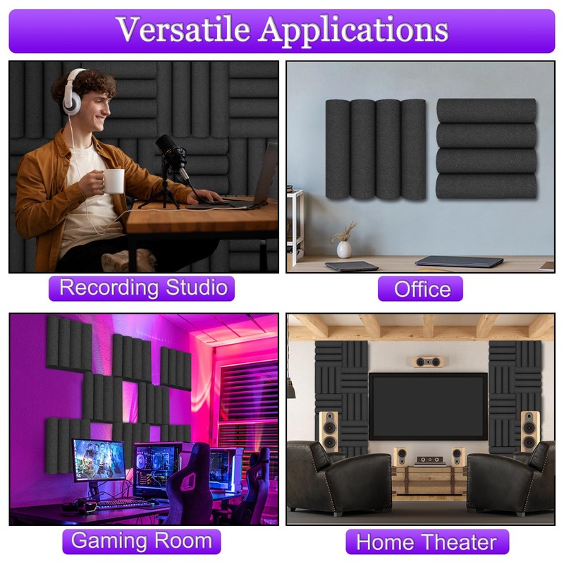 TroyStudio Thick Acoustic Foam Panels, 12 X 12 X 2