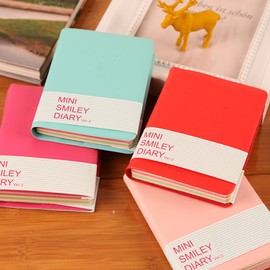 Shulaner Klein Smile Notebook, 100 Sheets, 6 Colour Notepad, Small Mini Portable Diary Leather for Schedule, Mini Smiley Memo Notebook, Pack of 6