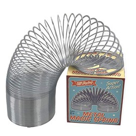 Metal Magic Spring Coil 6.5cm, Fun Solid Stretchy Bouncing Fidget Toy, Ideal for all Kids Party Gift Bags, Perfect Sensory Toy for Autistic Children or Even as Bird Feeder Protection from Squirrels