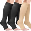 Pack of 3 Open Toe Compression Socks for Men and