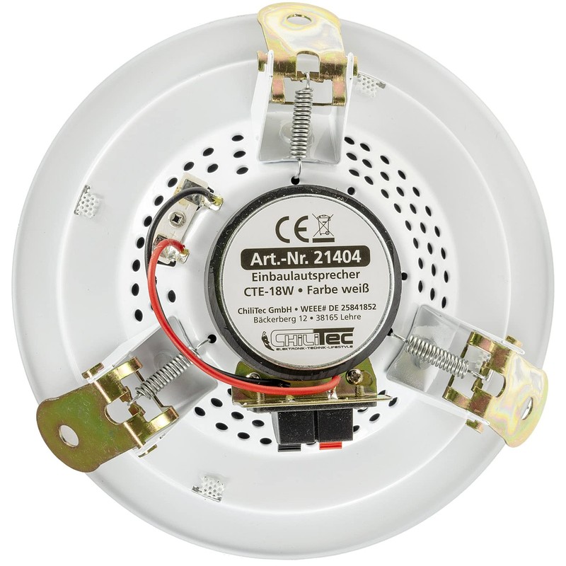 ChiliTec Built-in Speaker Ceiling Speaker 80 W Flat Ceiling Wall