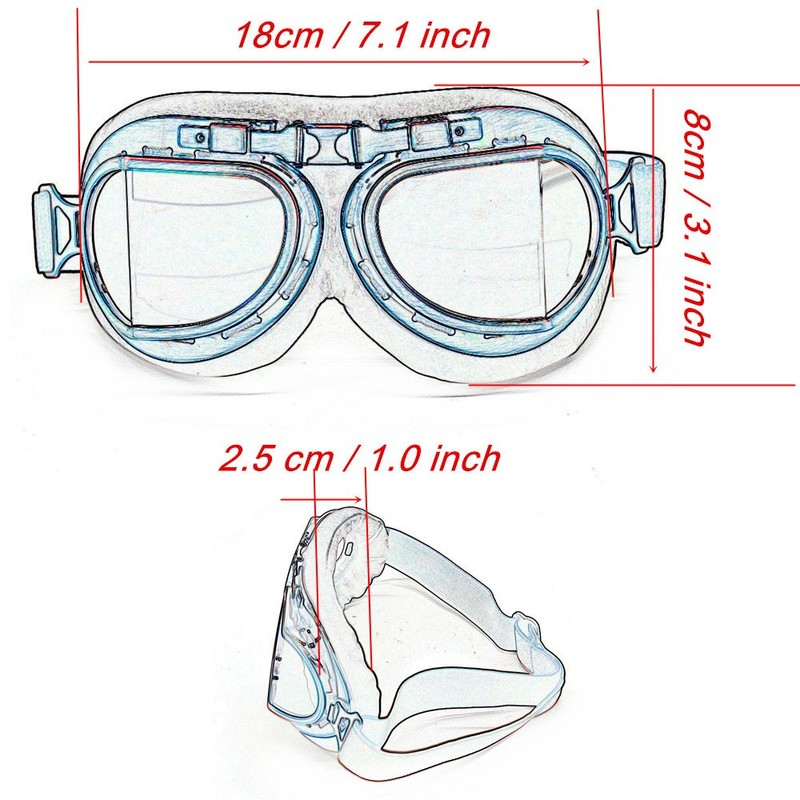 evomosa Motorcycle Motocross PC Lens Foldable Ski Goggles Windproof Dustproof
