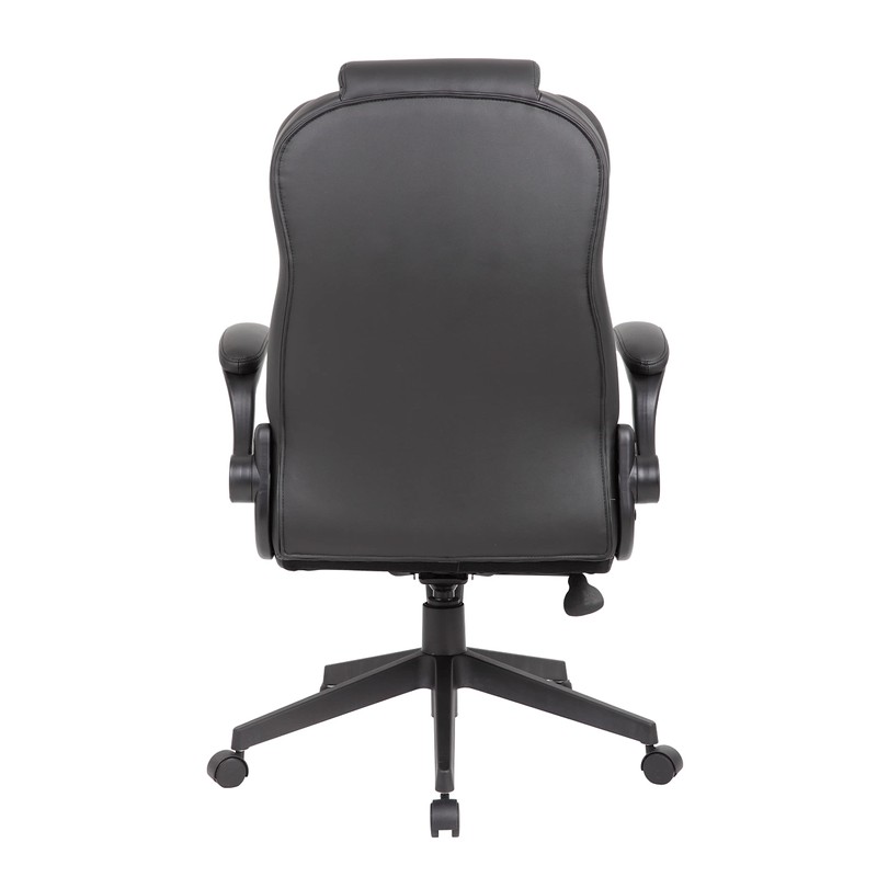 Boss Office Products Executive High Back CaressoftPlus Flip Arm Chair,