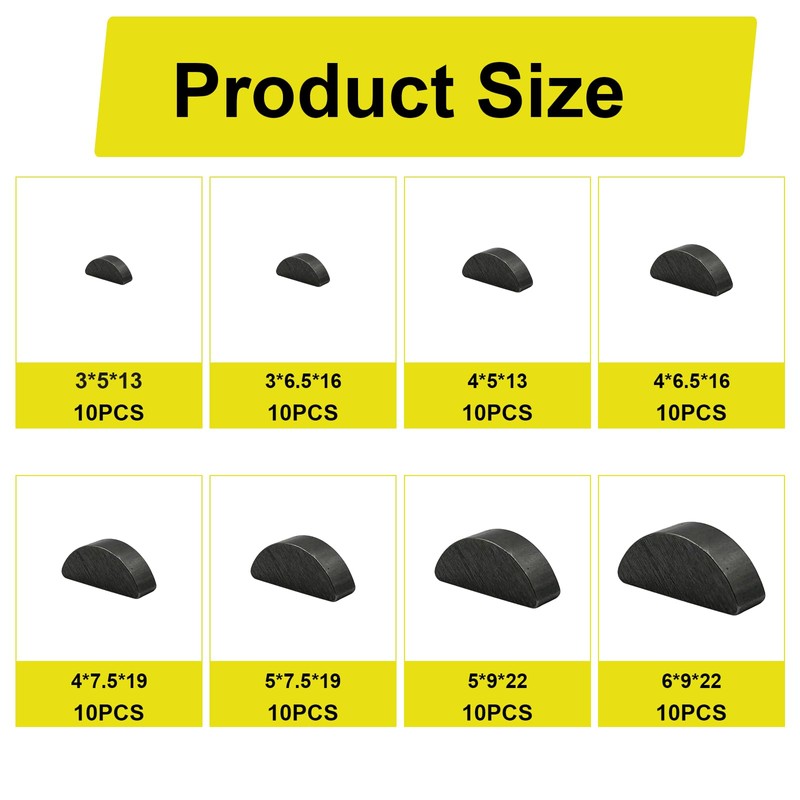 Pack of 80 Disc Spring Wedges Assortment 3-4-5-6 mm Disc
