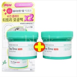 Bring Green Tea Tree Cica Pore Clay Pack 120g+120g Double Plan x2SE / 브링그린 티트리 시카 포어클레이팩 120g+120g 더블기획 x2SE