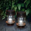 pearlstar Solar Lanterns Outdoor Hanging Solar Lights with Handle for