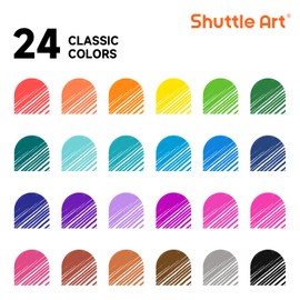 Shuttle Art Colored Retractable Gel Pens, 24 Bright Ink Colors, Cute Pens 0.7mm Fine Point Quick Drying for Writing Drawing Journaling Note Taking School Office Home