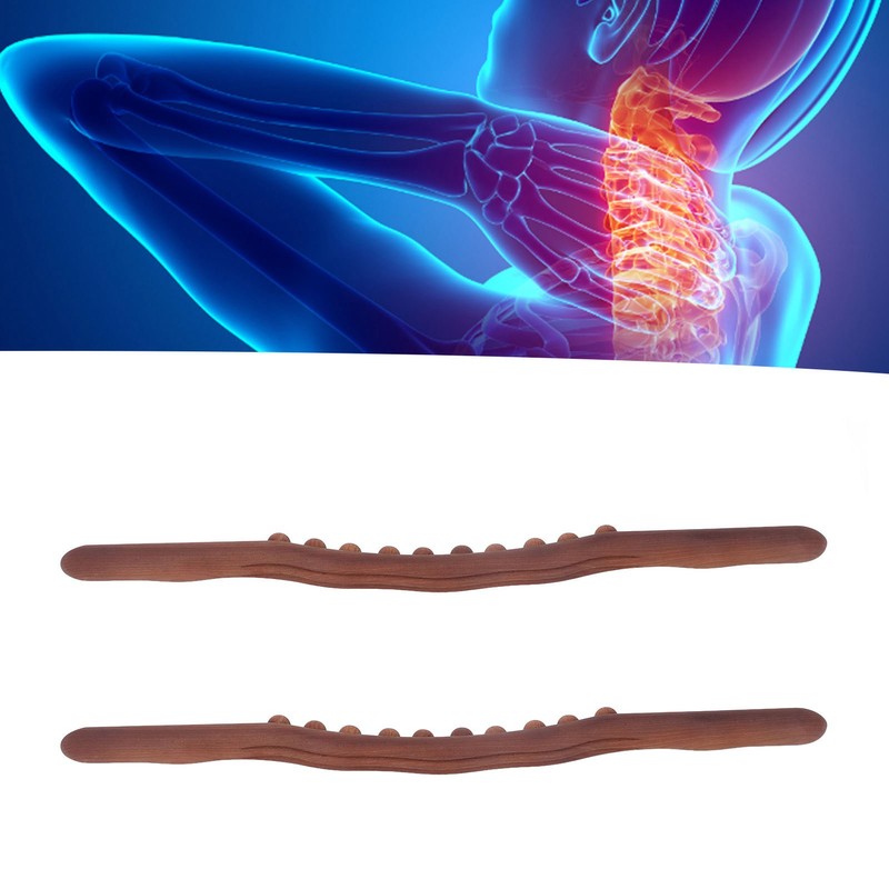 2Pcs Wooden Scraping Stick 10 Massage Dots Large Contact Wooden