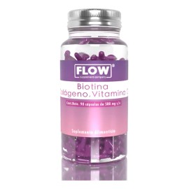 Biotina Colgeno Vitamina C 90 Cpsulas Flow 500mg Premium Sin Sabor                                                                                    
