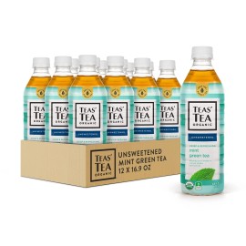 Teas' Tea Unsweetened Mint Green Tea 16.9 Fl Oz (Pack Of 12) Organic,