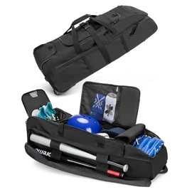 DSLEAF Rolling Baseball Bag with Wheels, Softball Catchers Bag for 4 Bats, Wheeled Baseball Equipment Bag with Separate Shoe Space and Multiple Pockets for All Softball Baseball Gear