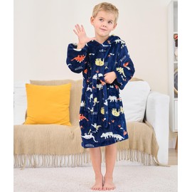 Kids Bathrobes Toddler Animal Cartoon Dinosaur Robes Unisex Boys Girls Bathrobe Children Sleepwear Novelty Pajamas 6-7 years