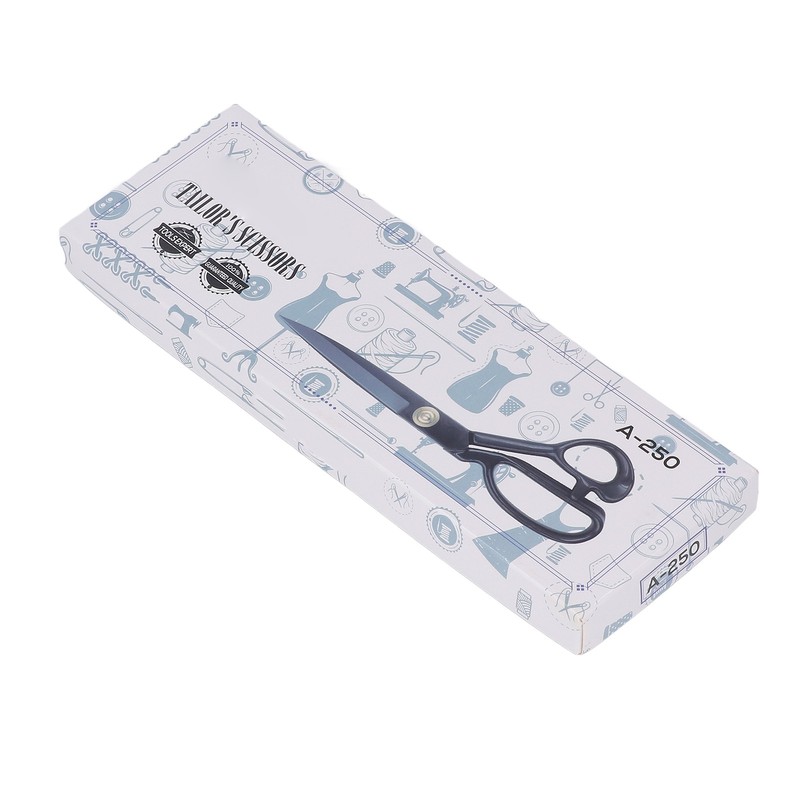 Sewing Scissors 10in Black High Manganese Steel Iron Ergonomic Curved