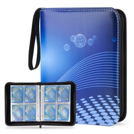 Card Binder Trading Cards Case With 55 Sleeves, 4-Pocket Card Book Holder Fits 440 Cards for TCG Game Cards Collection, Sports Trading Cards Collector Album