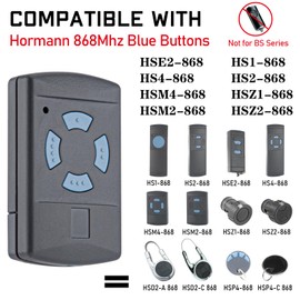 pepape Garage Door Remote Control Handheld Transmitter Replacement for HORMANN HSM4-868 HSE2-868 HS4-868 HSM2-868 Compatible with Hormann Blue Button 868MHz Gate Opener Fob