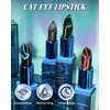 Magischer Farbwechsel Lippenstift, Glänzend Cat Eye Color Change Lipstick, Long