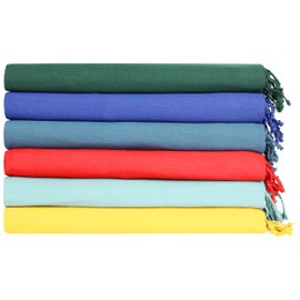 Organix Turkish Fouta Beach Towel, 6 Pack, 36x72 inches, Sand Free Quick Dry Swim Towel, Extra Large Light Travel Towel for Adults, Soft Durable Absorbent - Multicolor