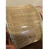SPARKLING GOLD METALLIC AND NYLON 2.5” WIRED EDGE RIBBON 30