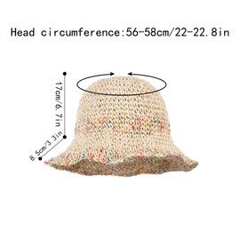 Meliyya Women's Straw Hat Foldable Adjustable Summer Straw Sun Hat Flowers Beach Hat Wide Brim Summer Hat, F-coloured, beige