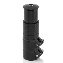 MidGard Bicycle Stem Extension, Ahead Stem Adapter for 1 1/8 (Diameter 28.6 mm), Lightweight Aluminium Alloy Handlebar Riser for MTB Trekking E-Bike Includes 4 Spacers Black