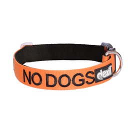 NO Dogs (Not Good with Other Dogs) Orange Colour Coded S-M L-XL Dog Collars Prevents Accidents by Warning Others of Your Dog in Advance (L-XL)